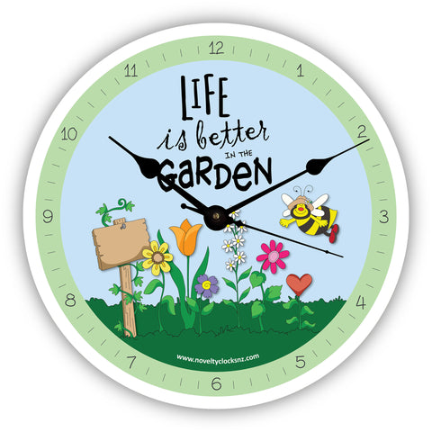 Life is Better in the Garden General Novelty Gift Clock