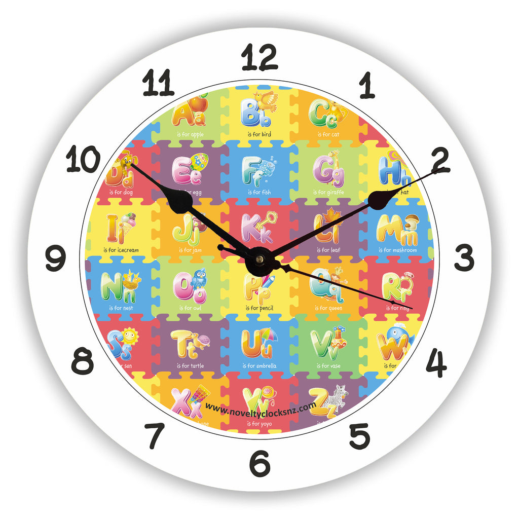 A to Z Children Alphabet Novelty Gift Clock