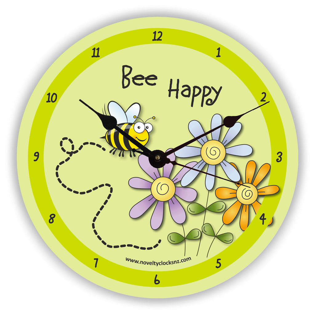 Bee Happy General Inspirational Motivational Novelty Gift Clock
