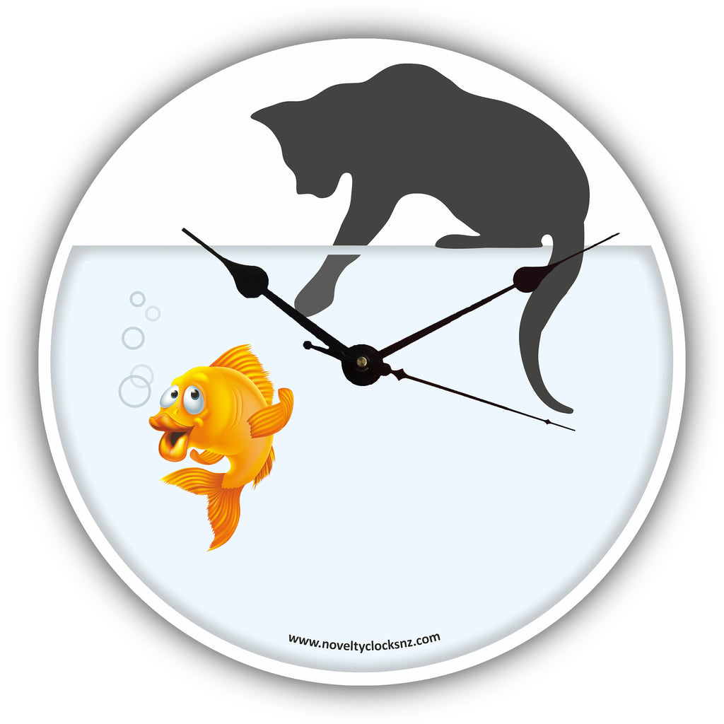 Cat Fishing General Novelty Gift Clock