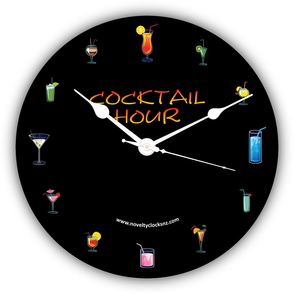 Cocktail Hour Bar Theme Novelty Gift Clock