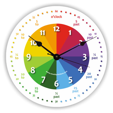 Colour Spectrum Time Teacher Children Novelty Gift Clock