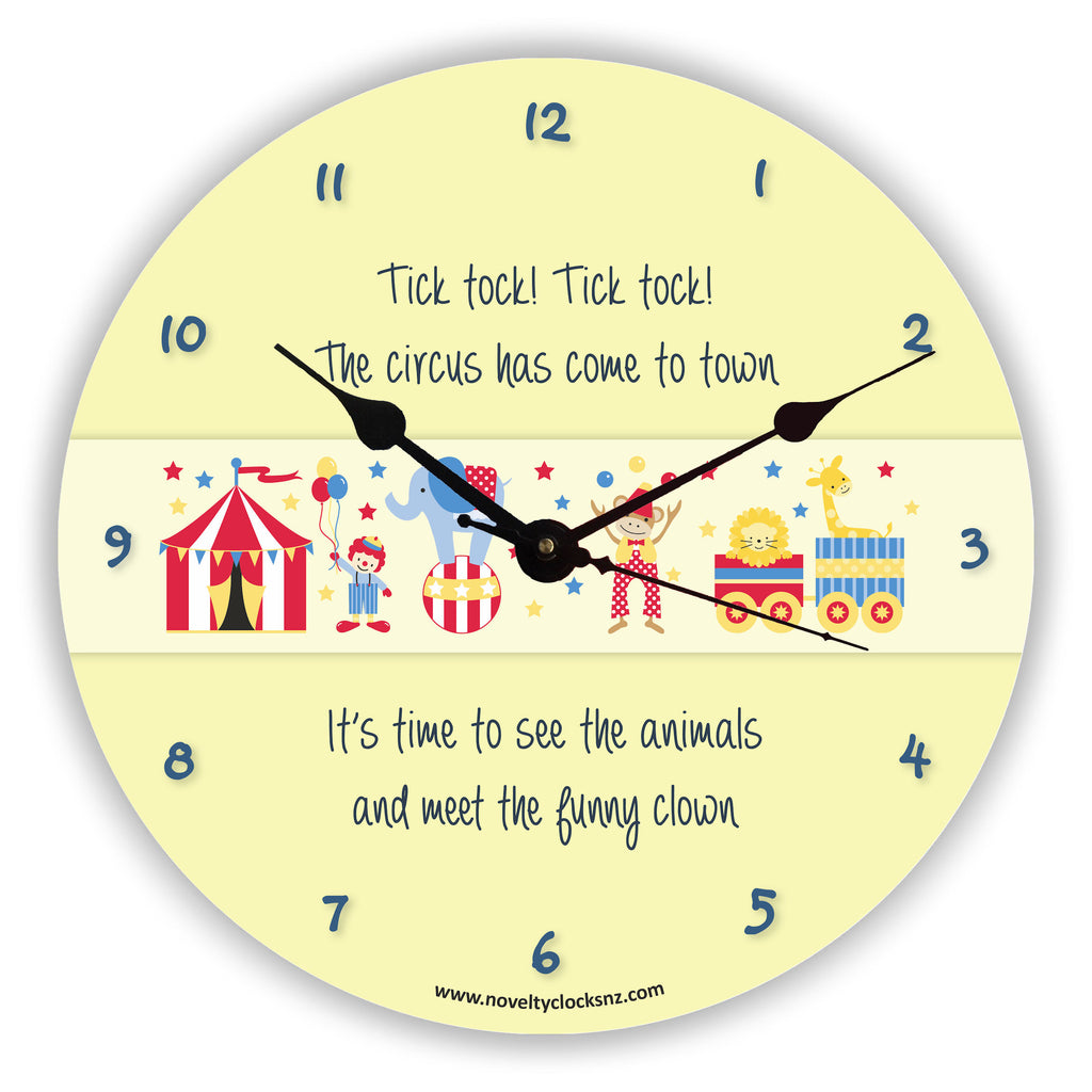 Come to the Circus Children Novelty Gift Clock