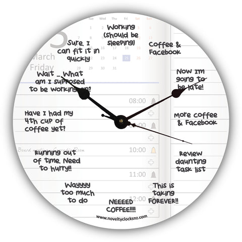 Daily Schedule Humour Novelty Gift Clock