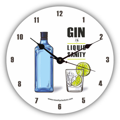 Gin is Liquid Sanity Bar Theme Novelty Gift Clock