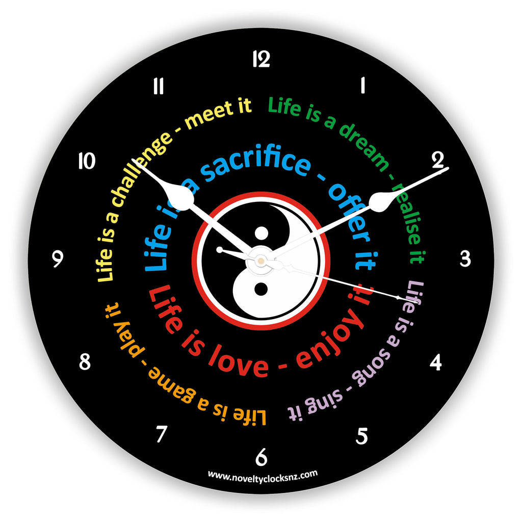 Life Is Inspirational Motivational Novelty Gift Clock
