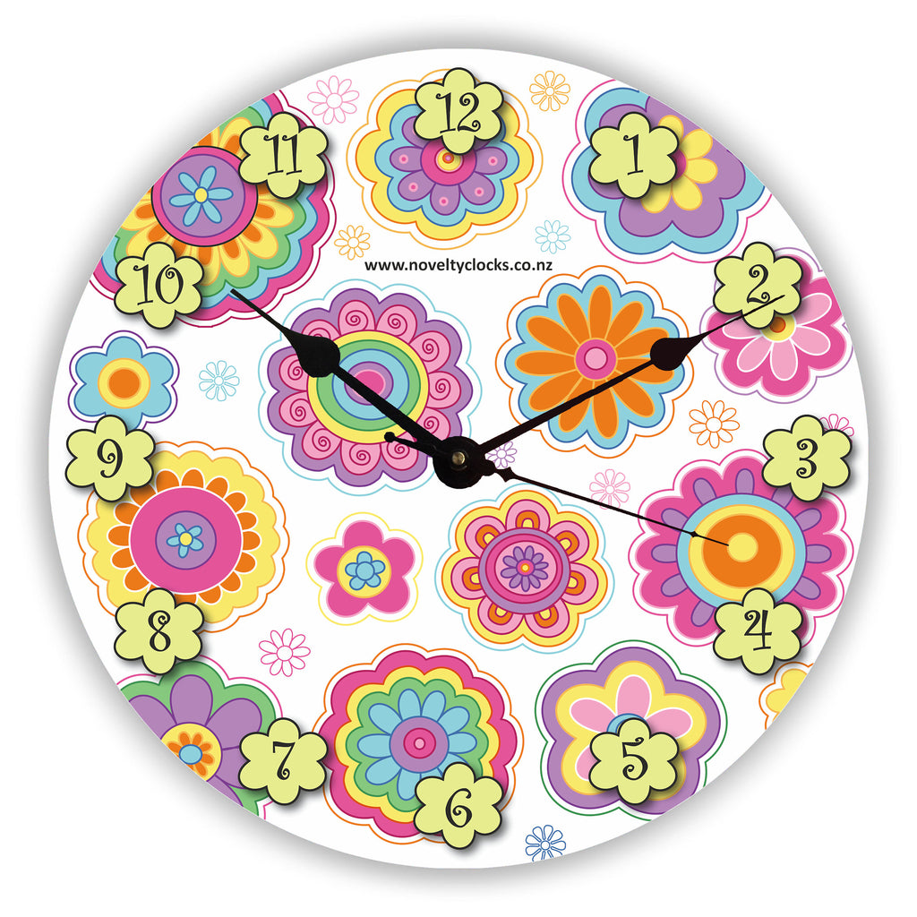 Psychedelic Flowers General Novelty Gift Clock
