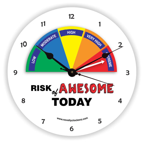 Risk of Awesome Humour General Novelty Gift Clock
