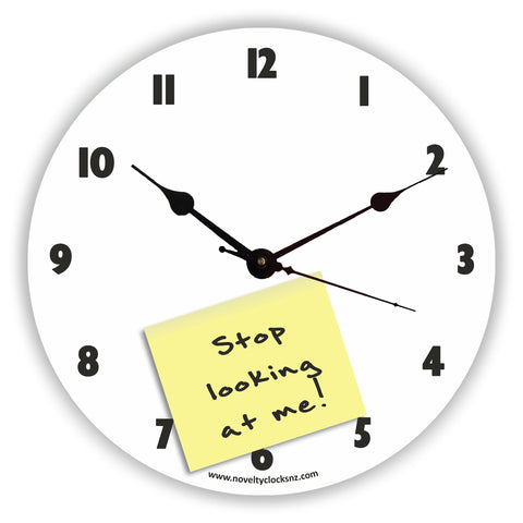 Stop Looking at Me Humour Novelty Gift Clock