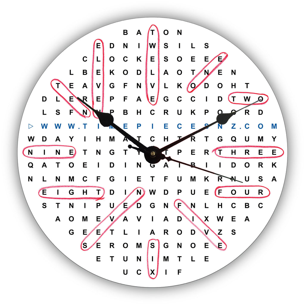 Word Search General Novelty Gift Clock
